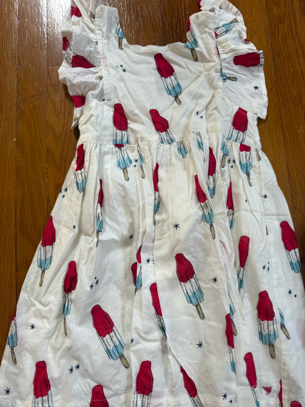 Pink Chicken White Skirt with Red and Light Blue Popsicle Print